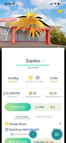 Pogo shiny zapdos poképark - zapdos,