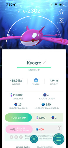Shiny kyogre con sfondo - con, go