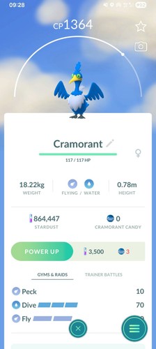 Cramorant pokemon grande lega - cramorant,
