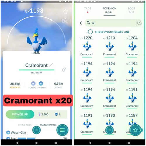 Pokémon ptc cramorant - pokémon, go