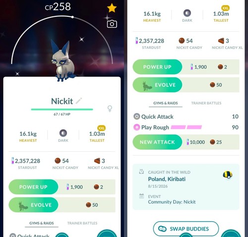 Pokemon shiny nickit xxl - shiny,