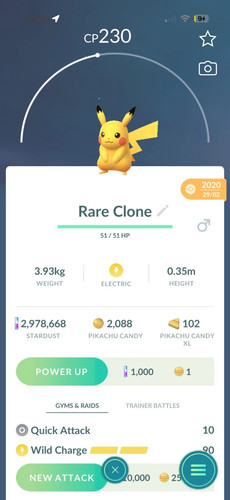 Pokémon clone pikachu - go,
