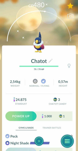 Shiny chatot p t - shiny,